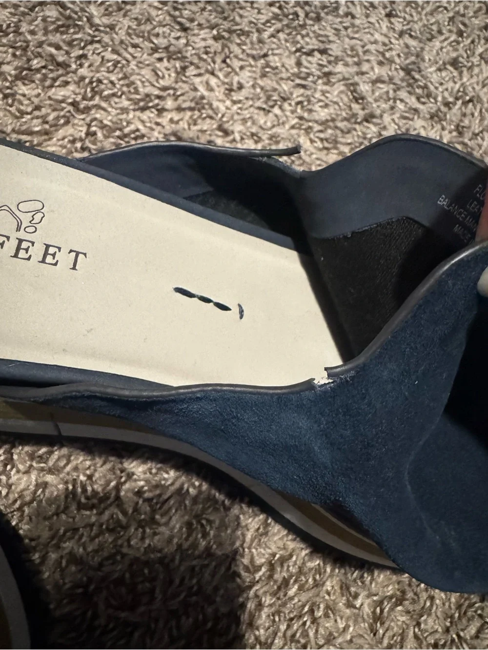 NakedFeet Flow In Navy Platform Sandals 8.5